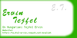 ervin tejfel business card